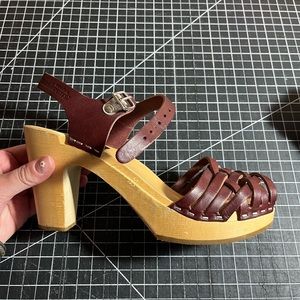 Swedish Hasbeen Sky High Peep Toe Size 38 Worn Once!